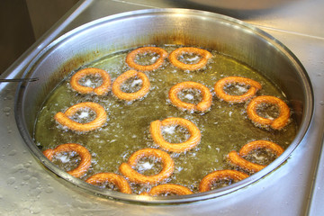 Traditional Turkish ring sweet fried in oil