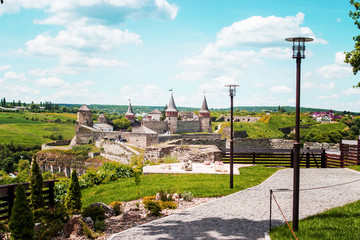 Kamenetz-Podolsk. UKRAINE. August 05. 2017. Nice view of the old castle.