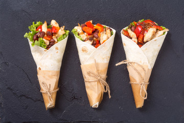 Mexican burrito with chicken