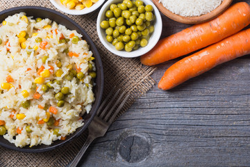 fried rice in pan