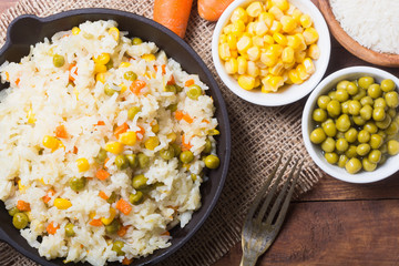 fried rice in pan