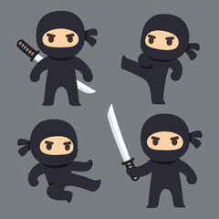 Cute cartoon ninja set © sudowoodo