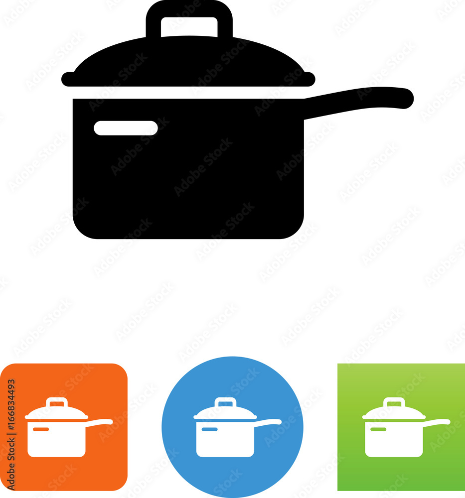 Sticker kitchen pot icon- illustration