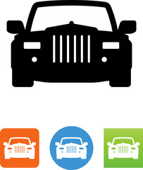 Luxury Car Front View Icon - Illustration