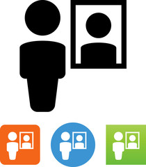 Man In Mirror Icon - Illustration