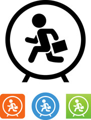 Man Running In Hamster Wheel Icon