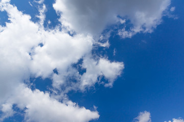 Bright blue sky with white beautiful clouds