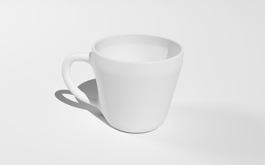 Empty porcelain cup 3D illustration