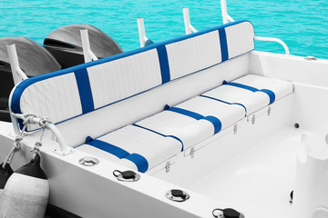 Obraz premium Modern comfortable boat at sea resort