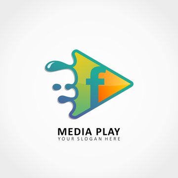 Media Play Application Splash with letter F
