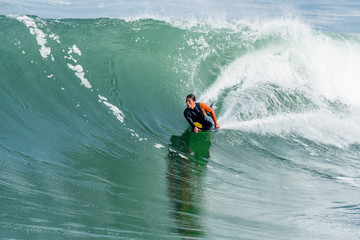 Bodyboarder in action