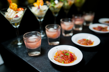 cocktail food buffet. catering. dessert
