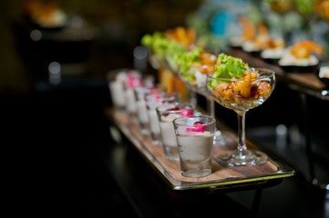 cocktail food buffet. catering. dessert