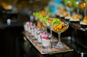 cocktail food buffet. catering. dessert