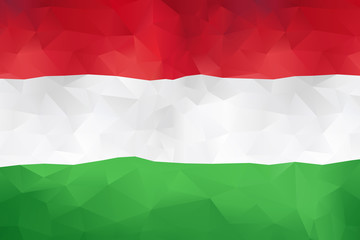 Red White Green Low Poly Triangle Flag of Hungary