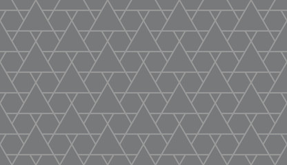 Seamless gray isometric grid triangular outline pattern vector