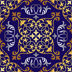 Seamless patchwork pattern from ornate tiles, ornaments. Can be used for wallpaper, pattern fills, web page background,surface textures. - 166840293