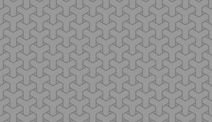 Seamless gray isometric mesh intersecting trident pattern vector