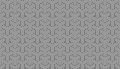 Seamless gray isometric mesh intersecting trident pattern vector