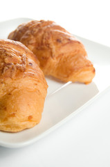 Classic Cheese Croissants in a White Plate