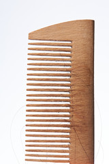 Wooden comb with loss hair