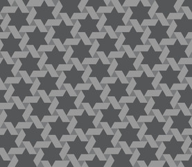 Seamless gray octagonal stars revolving pattern vector