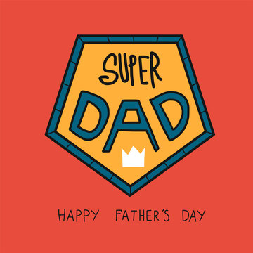 Super Dad word happy Father's day vector illustration