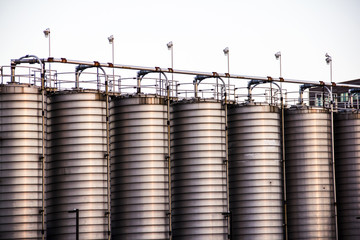 gray storage vats