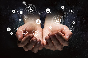 Social interaction concept . 3D render