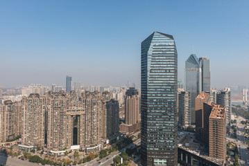 Fototapeta na wymiar panoramic view of cityscape,midtown skyline,shot in Nanchang,China.