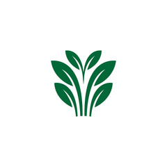 green leaf logo vector