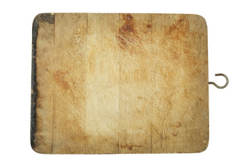 Old cutting wooden board isolated with clipping path