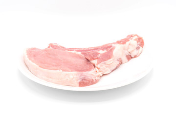 fresh raw pork isolated