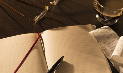 notebook and calculations