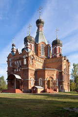 Fototapeta na wymiar The Church of the First-Great Apostles Peter and Paul in Jartcevo, Russia 