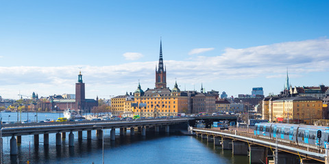 Fototapeta na wymiar Cityscape of Stockholm old town in Sweden