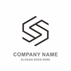 Monogram Letter S Geometric Square Cube Hexagon Architecture Construction Business Company Stock Vector Logo Design Template