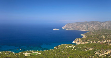 Fototapeta na wymiar Mountain views to the Mediterranean sea .