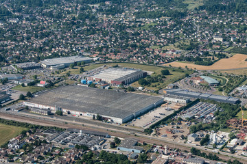 Vue aérienne de la zône industrielle de Saint-Just en France dans l'Eure