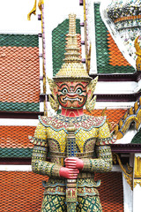 Close up giant statue at wat phra kaew in bangkok,Thailand.