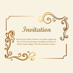 Vector decorative element for design. Frame template with place for text. Fine floral border. Lace decor. Elegant art for birthday and greeting card, wedding invitation.