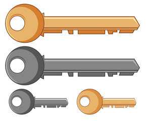 Fototapeta premium Silver and golden keys