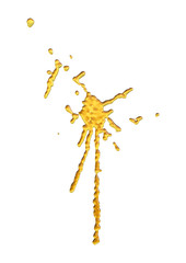 3D Rendering Abstract Splash of Orange Juice on White