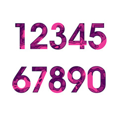 Set of color paper numbers. Numbers Vector Illustration. Paper Cut Number.