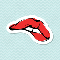 Vector Lips Kiss Icon Illustration