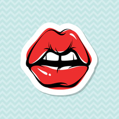 Vector Lips Kiss Icon Illustration