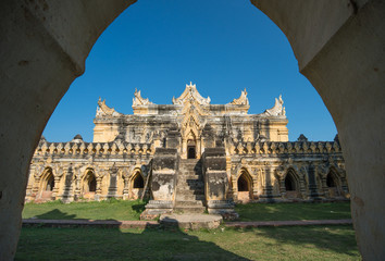 Maha Aung Mye Bonzan monastery the royal monastery temple is a rare survivor from the Ava era, Inwa...