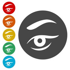 Eye simple icons set - illustration 