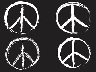 Fototapeta na wymiar white doodle peace symbol