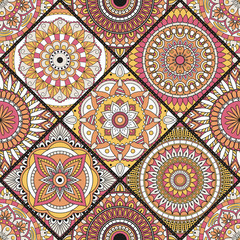 Seamless pattern. Vintage decorative elements. Hand drawn background. Islam, Arabic, Indian, ottoman motifs. Perfect for printing on fabric or paper.